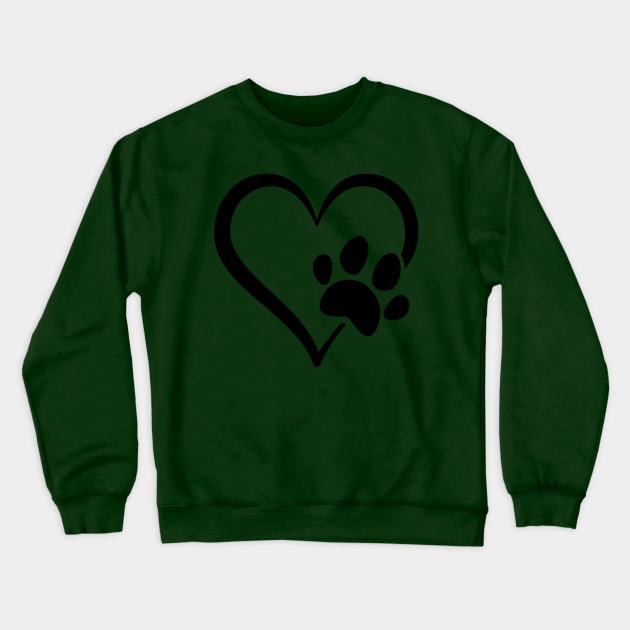 Dog paw in heart Crewneck Sweatshirt by RubyCollection